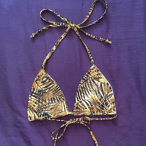 Pretty Little Thing Brown Leaf Bikini Top